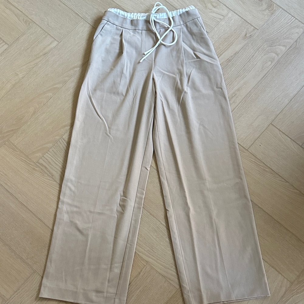 Zara Cream and Tan Trousers